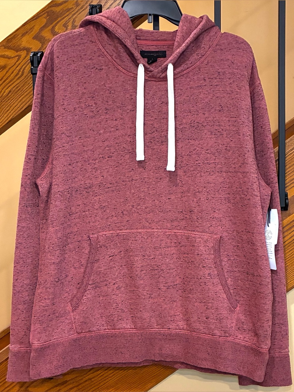 Treasure & Bond Sweatshirt Hoodie Front Pocket heathered Red RussetSZ.L Mens NWT